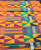 Orange and yellow kente fabric